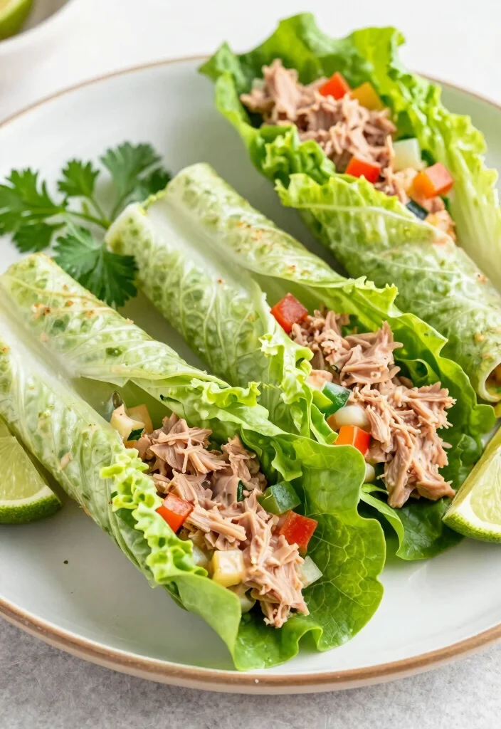 20 Healthy Budget Meal Prep Recipes (Clean & Simple) - 16. Tuna Salad Lettuce Wraps 1