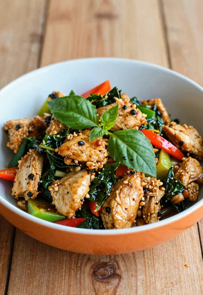 20 Healthy Chinese Stir Fry Recipes You Can Make At Home - 12. Thai Basil Chicken Stir Fry 1
