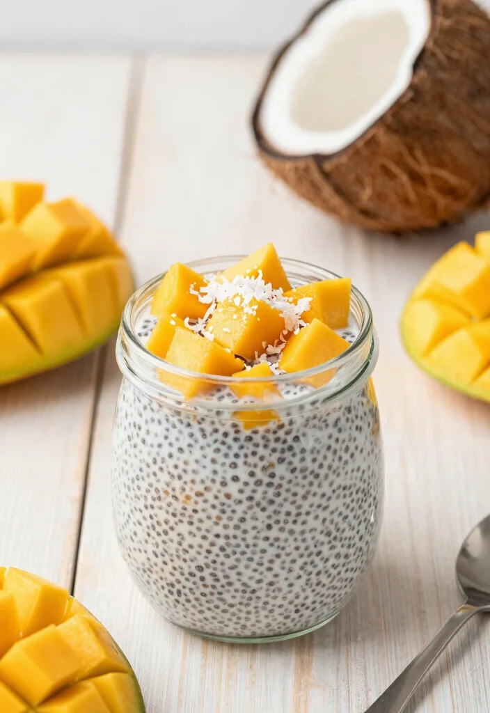 20 Healthy Meal Prep Recipes for the Week - 17. Mango Coconut Chia Pudding 1