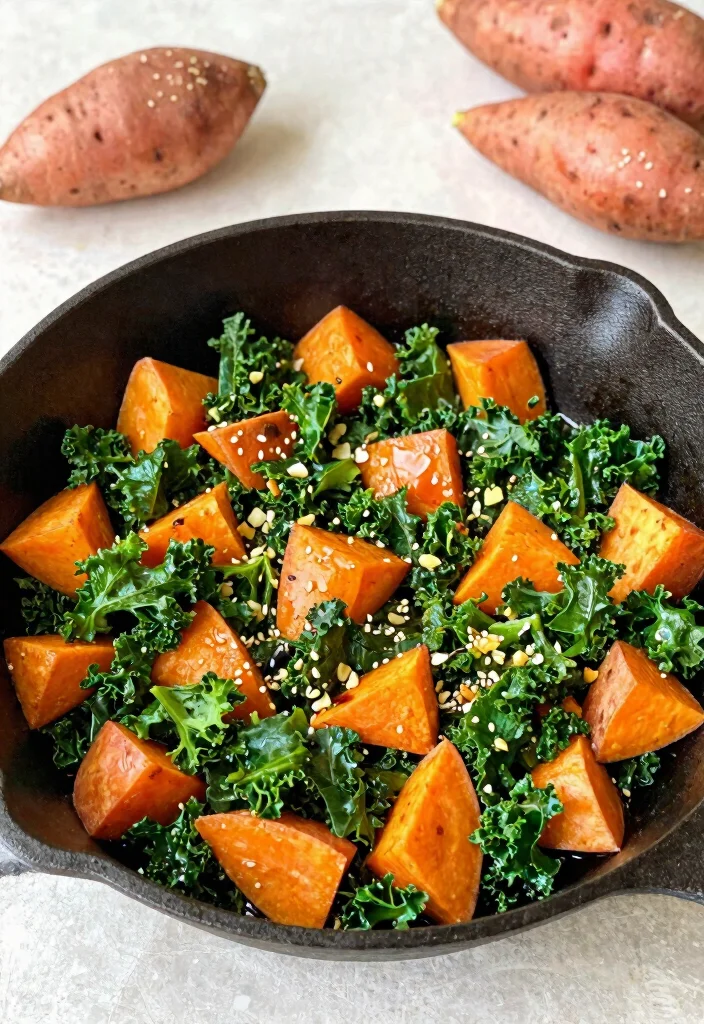 20 Healthy Meal Prep Recipes for the Week - 3. Sweet Potato and Kale Stir-Fry 1