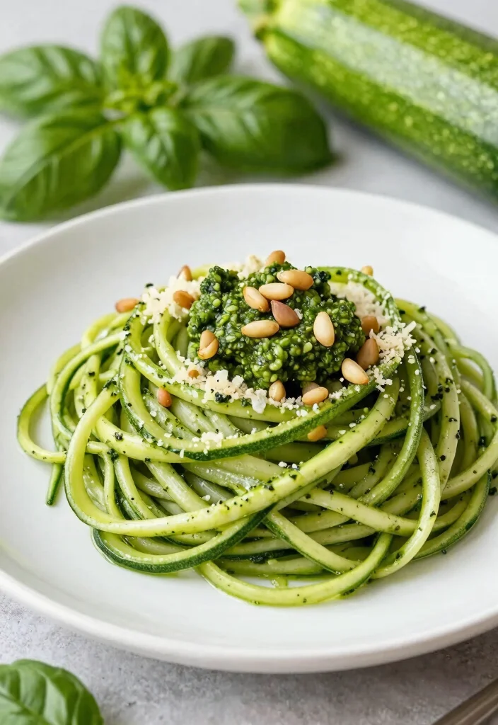 20 Lunch Meal Prep Ideas for the Week - 14. Zucchini Noodles with Pesto 1