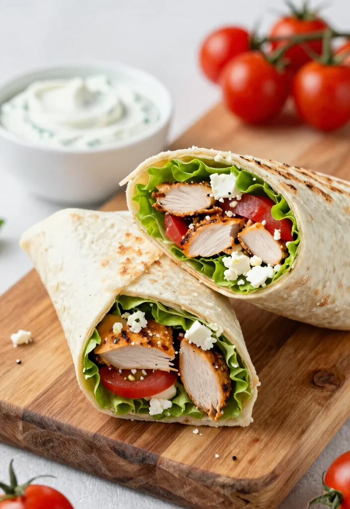 20 Lunch Meal Prep Ideas for the Week - 2. Greek Chicken Wraps 1