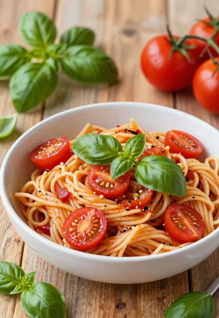 20 Meal Prep Recipes for the Week: Easy & Healthy Plant-Based Ideas - 18. Tomato & Basil Pasta 1