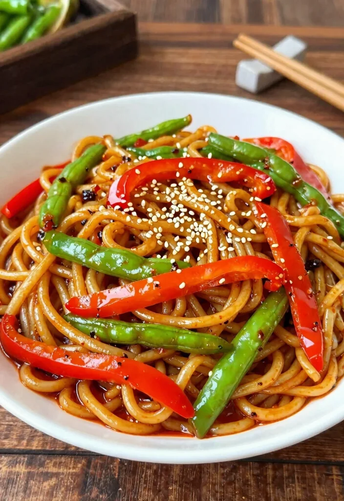20 Stir Fry Recipes With Noodles Better Than Takeout - 11. Sweet and Spicy Szechuan Noodle Stir Fry 1
