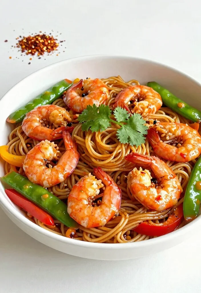 20 Stir Fry Recipes With Noodles Better Than Takeout - 18. Spicy Prawn and Veggie Noodle Stir Fry 1