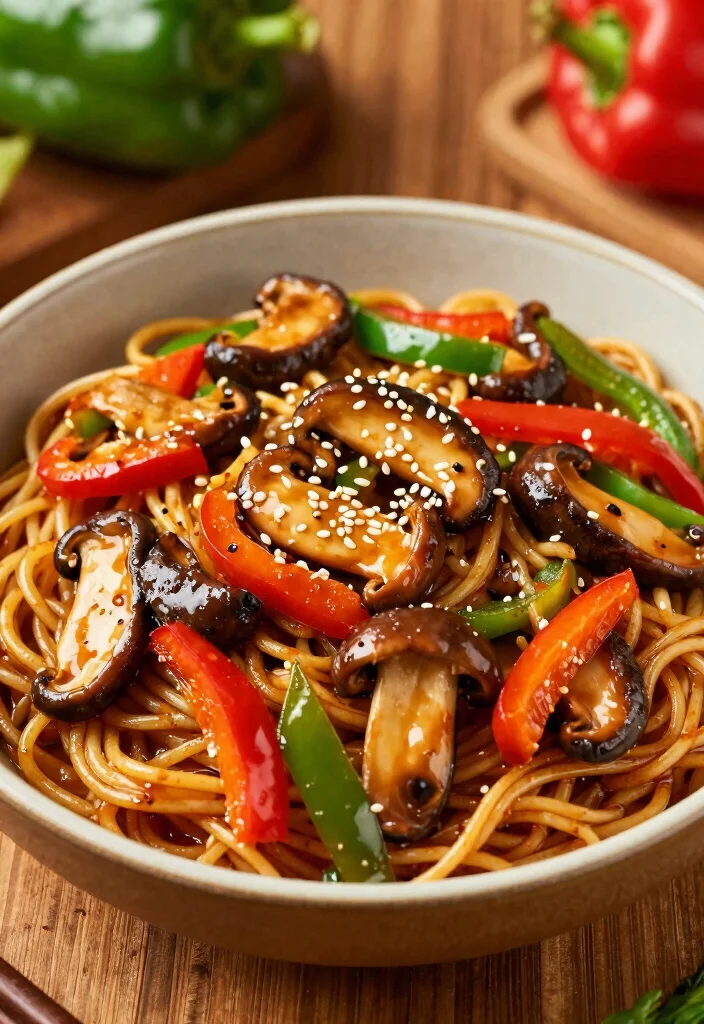 20 Stir Fry Recipes With Noodles Better Than Takeout - 5. Teriyaki Mushroom Noodle Stir Fry 1