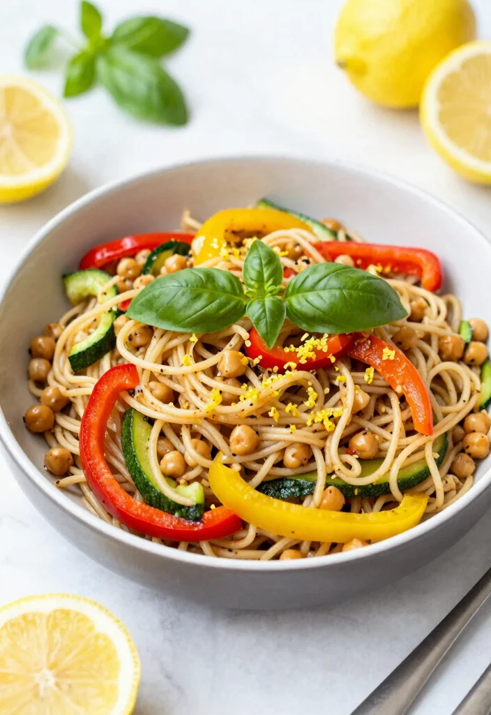 20 Stir Fry Recipes With Noodles Better Than Takeout - 9. Lemon Basil Chickpea Noodle Stir Fry 1