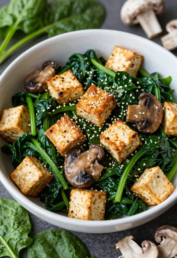 20 Tofu Stir Fry Recipes Crispy And Flavorful - 14. Spinach and Mushroom Tofu Stir-Fry 1