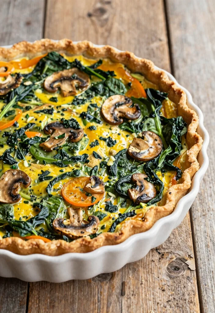 20 Vegan Meal Prep Recipes for the Week - 15. Spinach and Mushroom Quiche 1