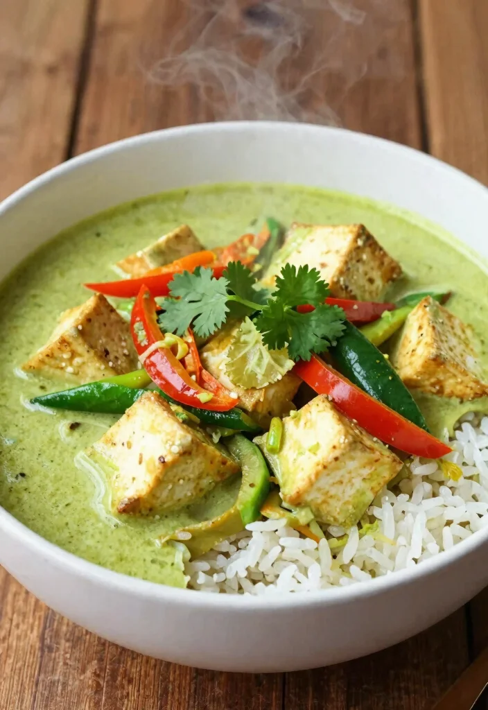 20 Vegan Meal Prep Recipes for the Week - 17. Thai Green Curry with Tofu 1