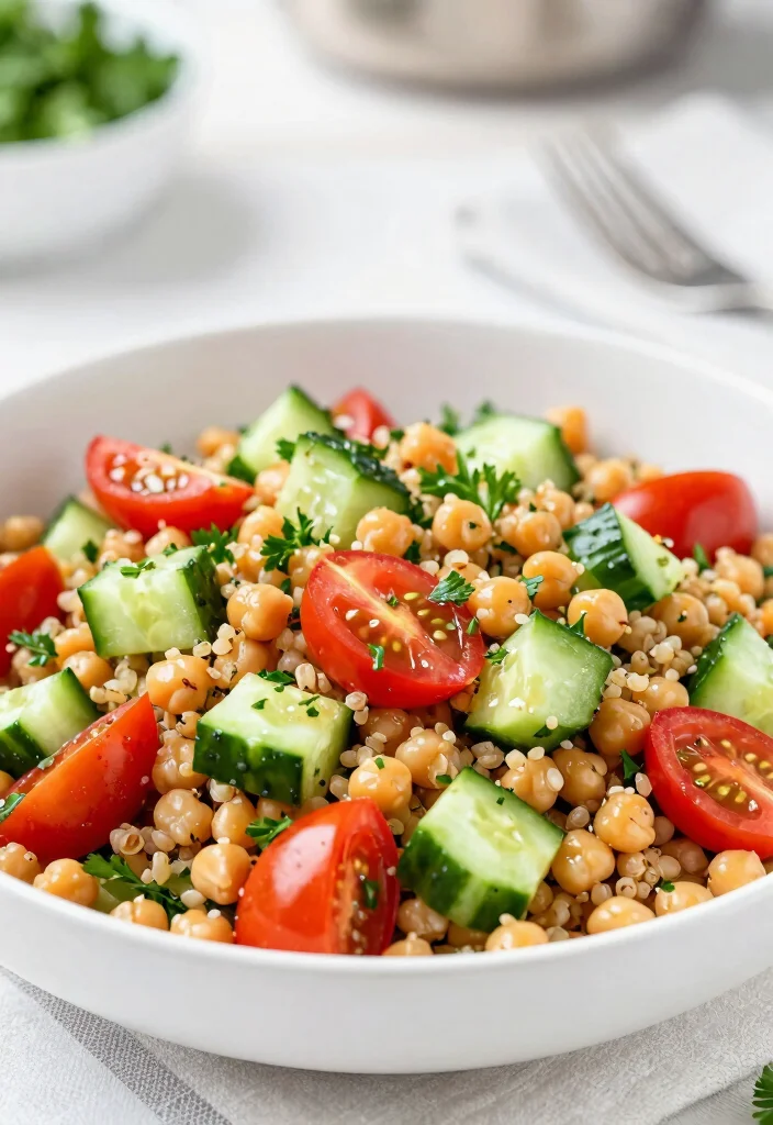 20 Vegan Meal Prep Recipes for the Week - 6. Mediterranean Chickpea Quinoa Salad 1