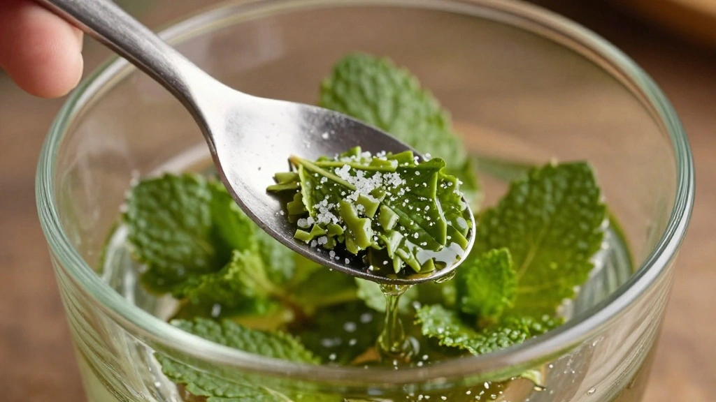 Classic Mojito Recipe with Fresh Mint and Lime - Step 2: Muddle Mint and Sugar 1