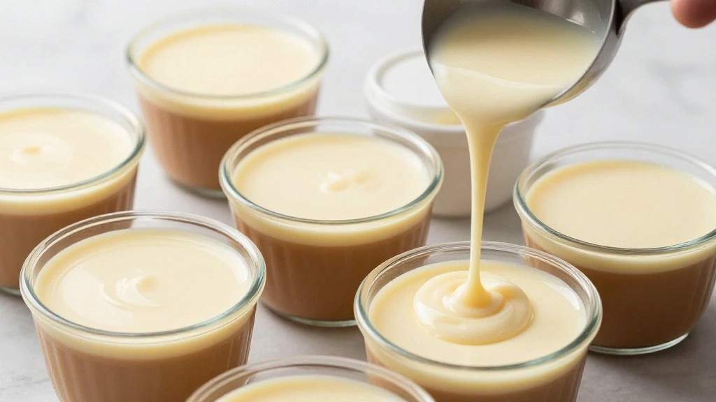 Classic Vanilla Panna Cotta Recipe with Berry Sauce - Step 5: Pour into Ramekins 1