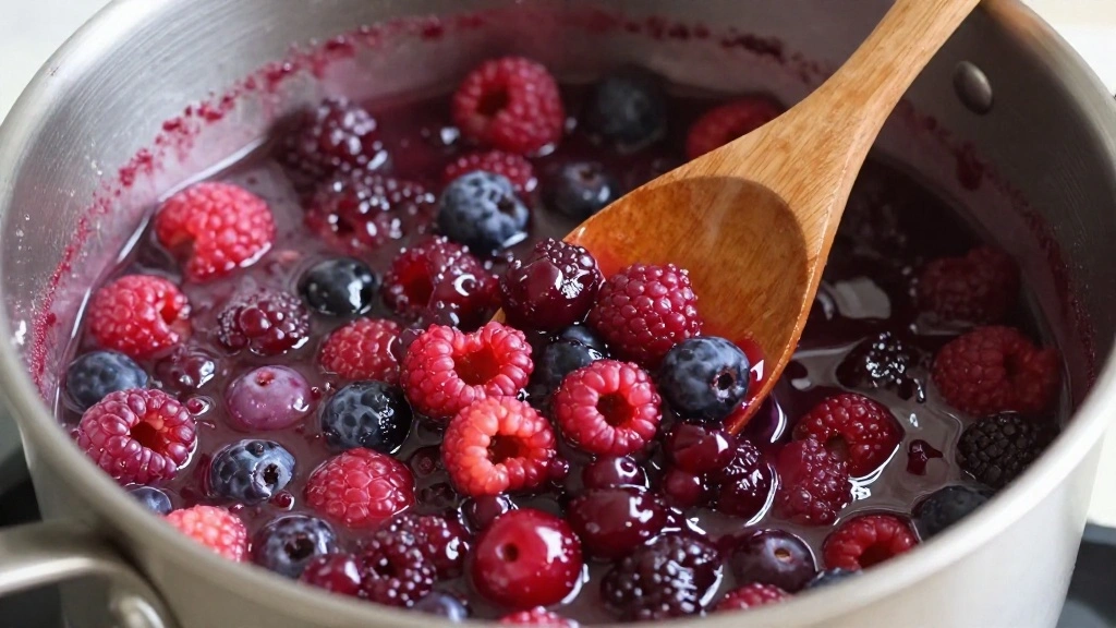 Classic Vanilla Panna Cotta Recipe with Berry Sauce - Step 7: Prepare Berry Sauce 1