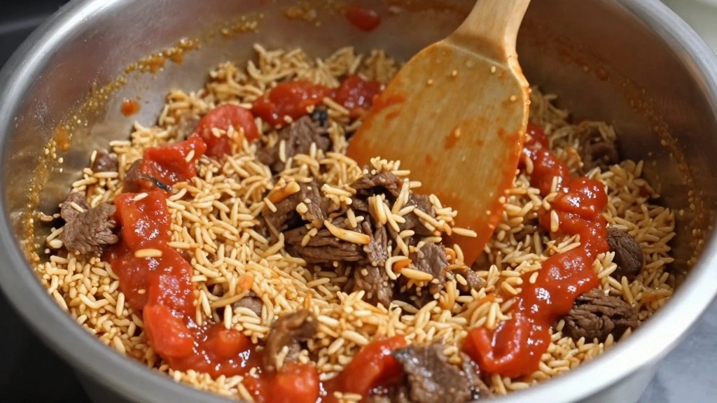 Classic Stuffed Peppers with Ground Beef and Rice - Step 5: Mix the Filling 1