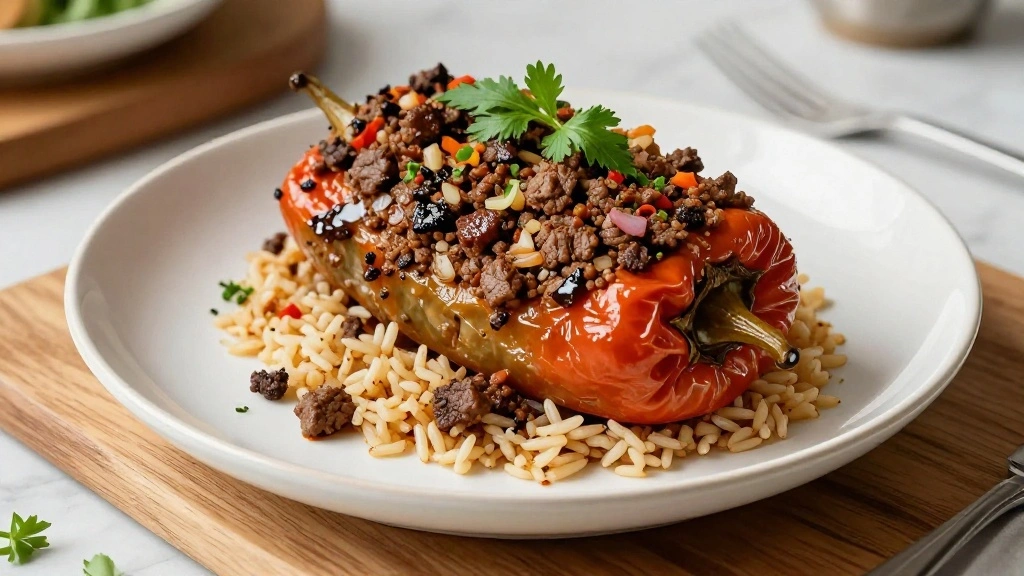 Classic Stuffed Peppers with Ground Beef and Rice