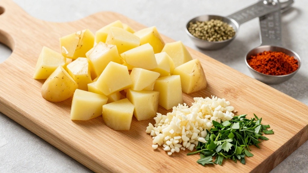 Crispy Breakfast Potatoes Recipe with Garlic and Herbs - Step 1: Prepare Ingredients 1