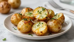 Crispy Roasted Baby Potatoes with Herbs and Garlic