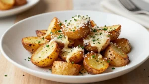 Crispy Smashed Potatoes with Garlic Butter and Parmesan