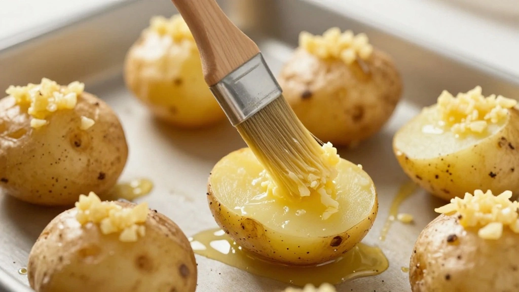 Crispy Smashed Potatoes with Garlic Butter and Parmesan - Step 6: Brush Potatoes with Garlic Butter 1