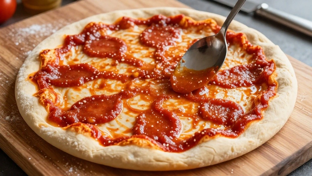Easy Breakfast Pizza Recipe Ready in 25 Minutes - Step 3: Spread Tomato Sauce 1