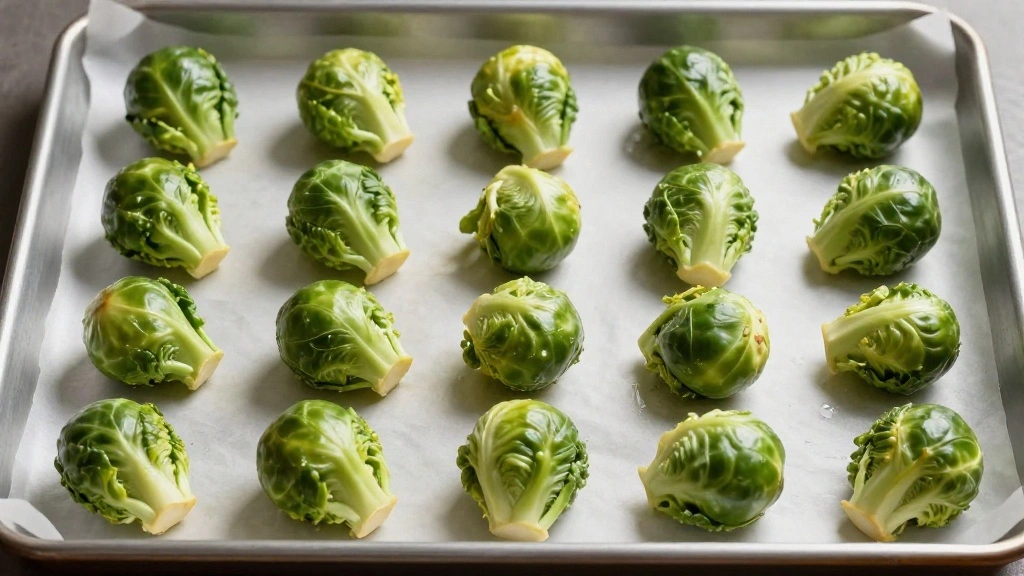 Easy Roasted Brussels Sprouts Crispy and Caramelized - Step 4: Prepare the Baking Sheet 1