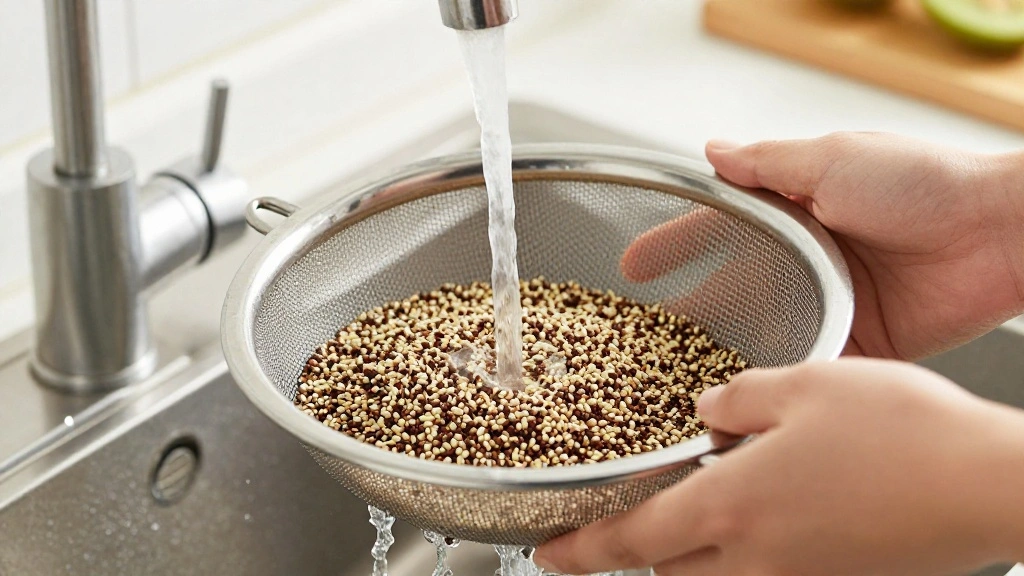 Healthy Quinoa Bowls with Fresh Veggies and Simple Dressing - Step 1: Rinse the Quinoa 1