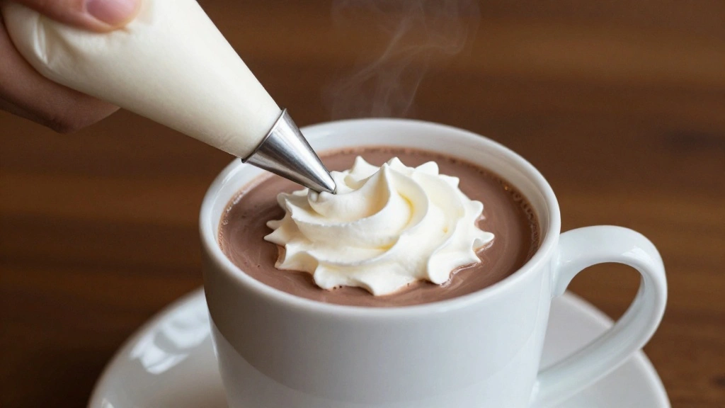 Rich Homemade Hot Chocolate Recipe Warm and Creamy - Step 7: Garnish with Whipped Cream 1