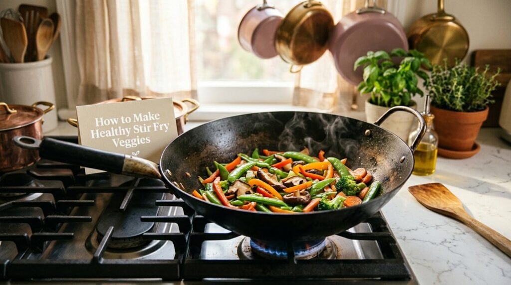 healthy stir fry veggie recipe steps
