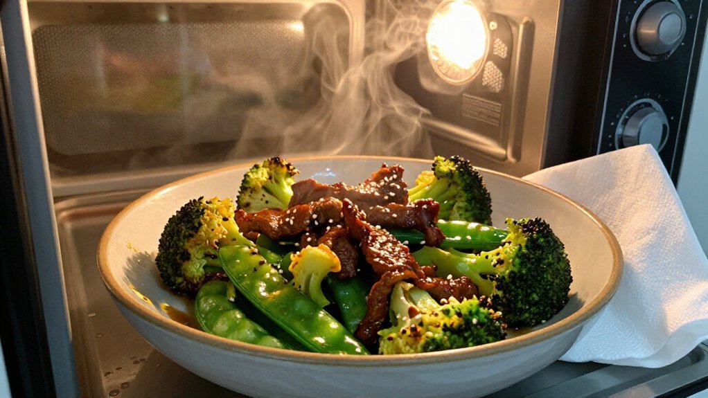microwaving stir fry hot fast