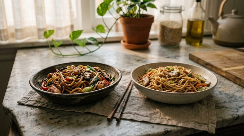 stir fry noodles vs lo mein differences