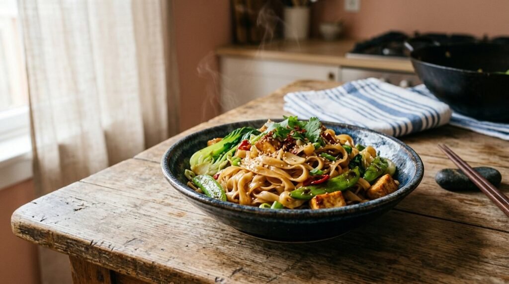 stir fry with rice or noodles