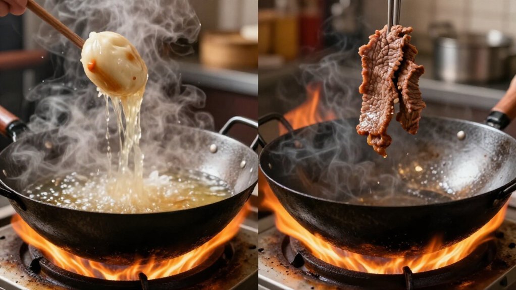 two stir fry methods chao vs bao